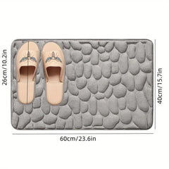 Memory Foam Bath Rug Cobblestone Bathroom Mat