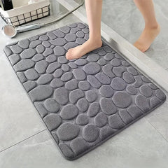Memory Foam Bath Rug Cobblestone Bathroom Mat