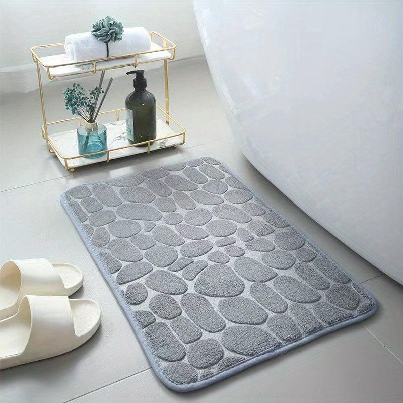 Memory Foam Bath Rug Cobblestone Bathroom Mat