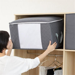 Large Capacity Clothes Storage Bag with Reinforced Handle and Sturdy Zipper