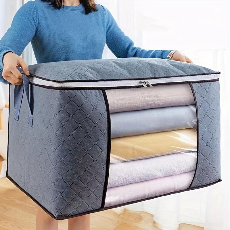Large Capacity Clothes Storage Bag with Reinforced Handle and Sturdy Zipper