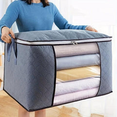 Large Capacity Clothes Storage Bag with Reinforced Handle and Sturdy Zipper