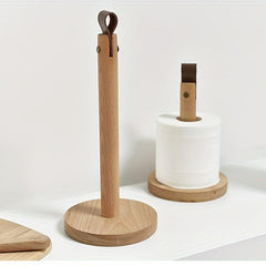 Wooden Paper Towel Holder for Countertop Kitchen & Bathroom