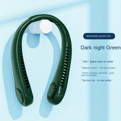 Portable Hanging Neck Fan USB Rechargeable Silent for Sports Office Home Use