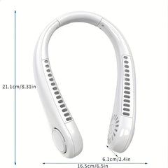 Portable Hanging Neck Fan USB Rechargeable Silent for Sports Office Home Use