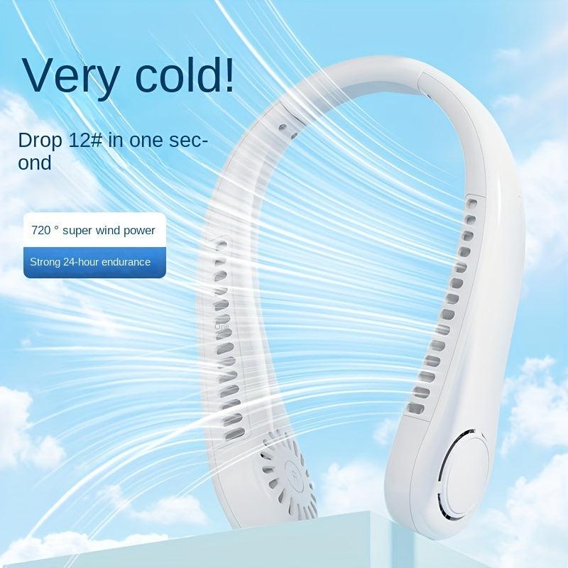 Portable Hanging Neck Fan USB Rechargeable Silent for Sports Office Home Use