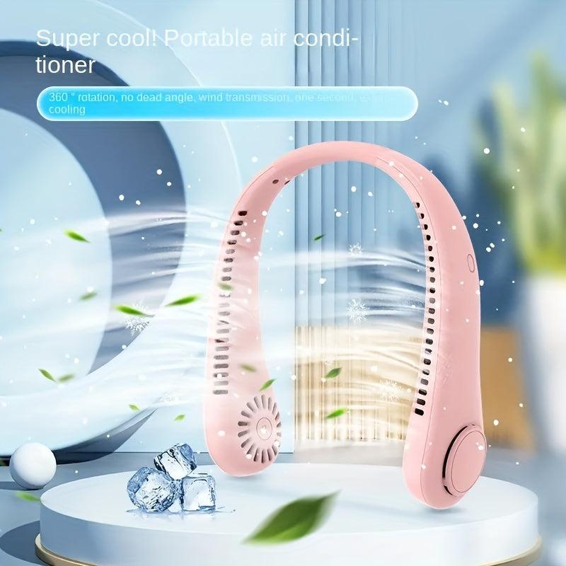 Portable Hanging Neck Fan USB Rechargeable Silent for Sports Office Home Use