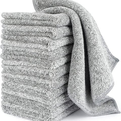 12 Bamboo Charcoal Kitchen Dish Towels - Fast Drying & Washable