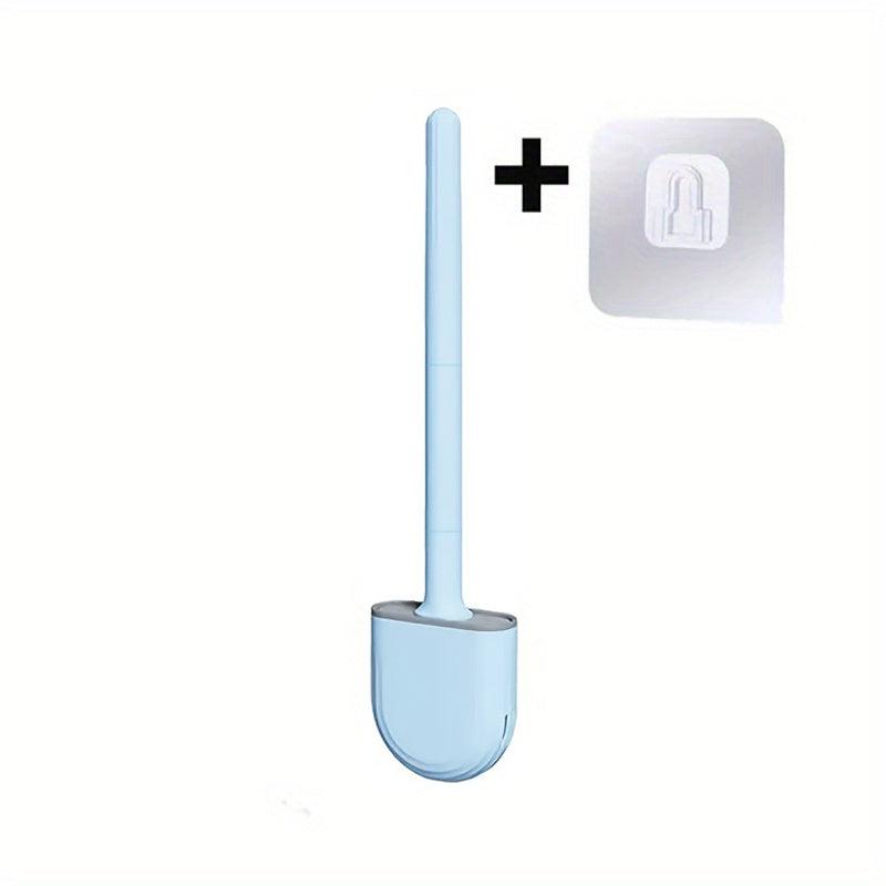 Mini Toilet Brush Cleaning Tool with Silicon Plastic Brush Head