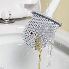 Mini Toilet Brush Cleaning Tool with Silicon Plastic Brush Head