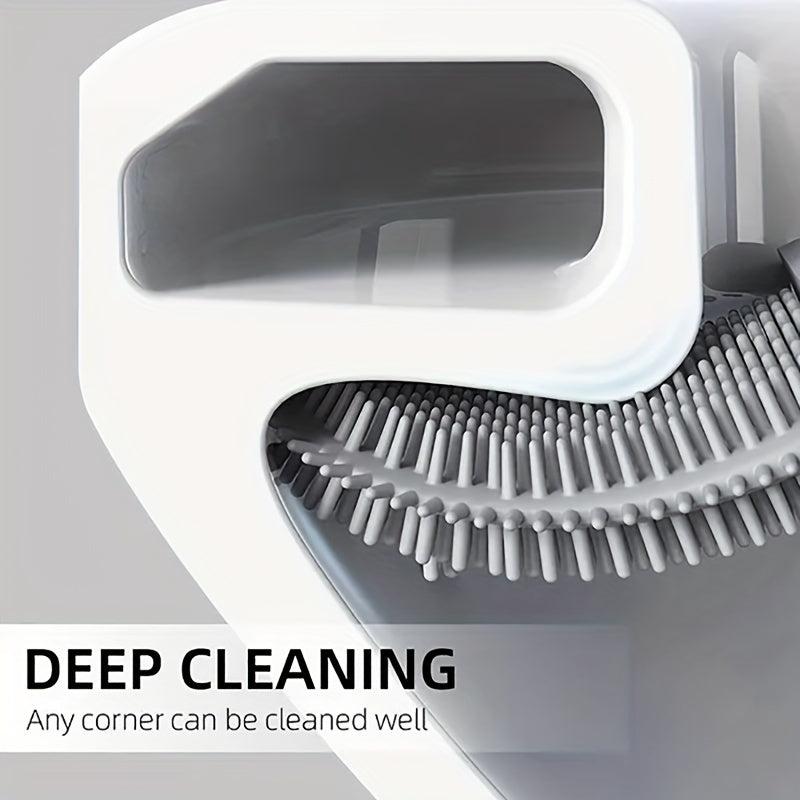 Mini Toilet Brush Cleaning Tool with Silicon Plastic Brush Head