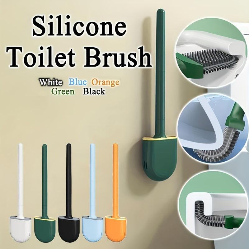 Mini Toilet Brush Cleaning Tool with Silicon Plastic Brush Head