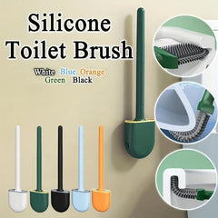 Mini Toilet Brush Cleaning Tool with Silicon Plastic Brush Head