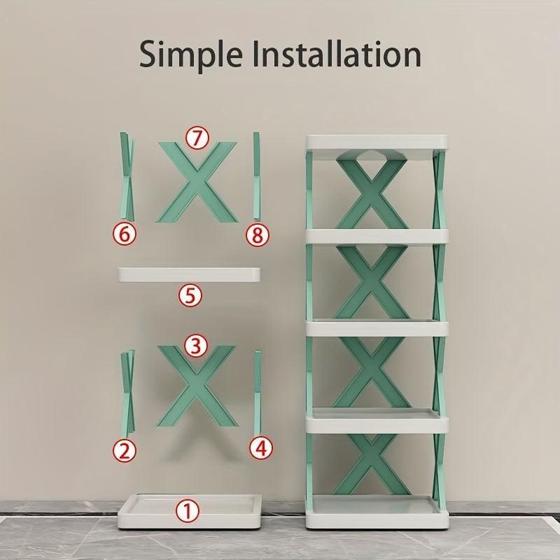 5 Layer X-Shaped Shoe Rack for Space Saving and Organizing Shoes