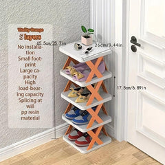 5 Layer X-Shaped Shoe Rack for Space Saving and Organizing Shoes