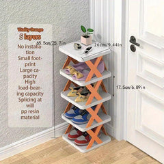 5 Layer X-Shaped Shoe Rack for Space Saving and Organizing Shoes