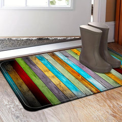 Colorful Wooden Pattern Area Rug Non-slip Anti-fatigue Mat