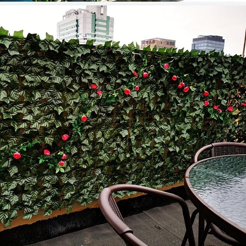 Artificial Leaf Fence Privacy Screen Outdoor Garden Faux Ivy Hedge Wall Decor