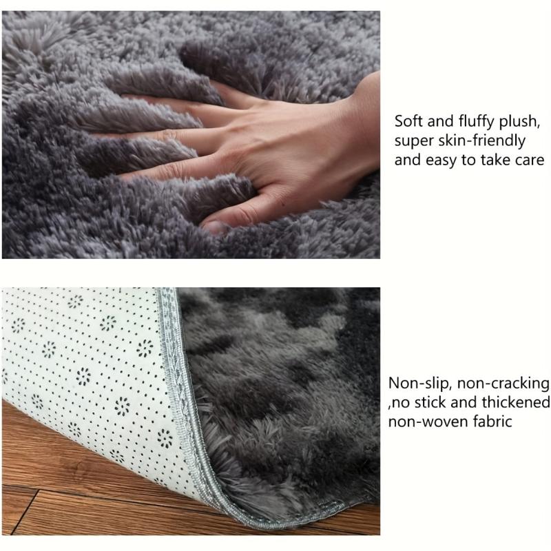 Soft Plush Area Rug Non-slip Fuzzy Shag Tie-Dyed Living Room Carpet