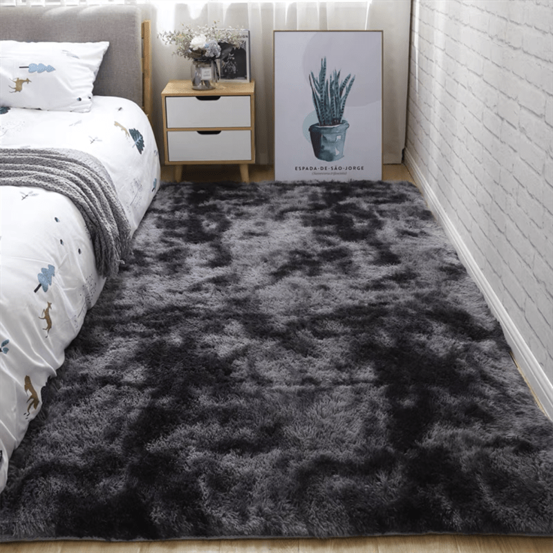 Soft Plush Area Rug Non-slip Fuzzy Shag Tie-Dyed Living Room Carpet