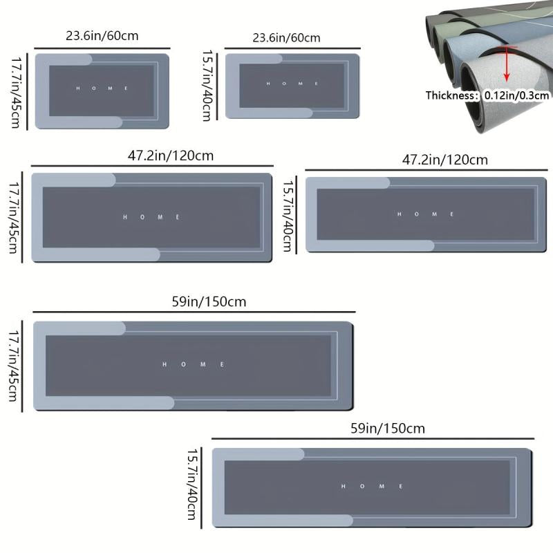 Soft Diatom Kitchen Floor Mat Non-slip Oilproof Waterproof Mat