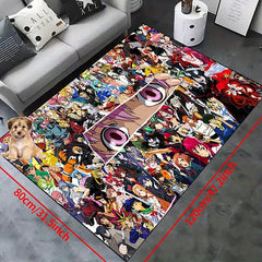 Japanese Manga Floor Mat Colorful Anime Figures Resistant Rug