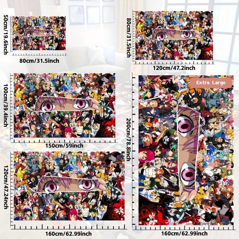 Japanese Manga Floor Mat Colorful Anime Figures Resistant Rug
