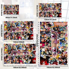 Japanese Manga Floor Mat Colorful Anime Figures Resistant Rug
