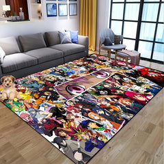 Japanese Manga Floor Mat Colorful Anime Figures Resistant Rug