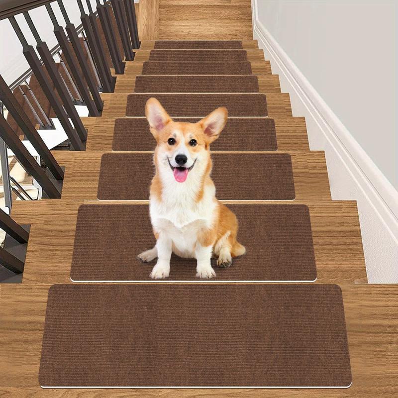 15pcs Non Slip Carpet Stair Treads for Wooden Steps - Pet & Kid Safe