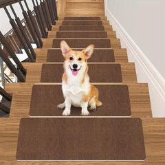 15pcs Non Slip Carpet Stair Treads for Wooden Steps - Pet & Kid Safe