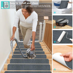 15pcs Non Slip Carpet Stair Treads for Wooden Steps - Pet & Kid Safe