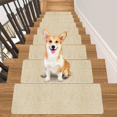 15pcs Non Slip Carpet Stair Treads for Wooden Steps - Pet & Kid Safe