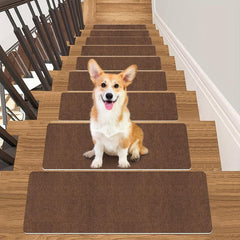 15pcs Non Slip Carpet Stair Treads for Wooden Steps - Pet & Kid Safe