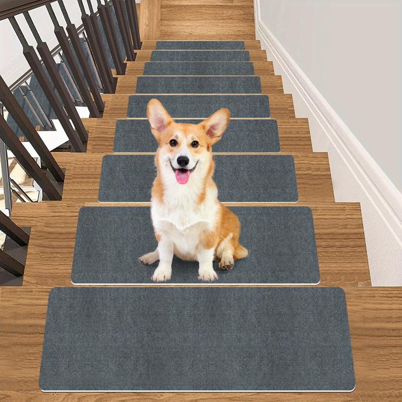 15pcs Non Slip Carpet Stair Treads for Wooden Steps - Pet & Kid Safe