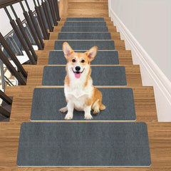 15pcs Non Slip Carpet Stair Treads for Wooden Steps - Pet & Kid Safe