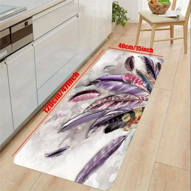 Quick Dry 3D Feather Soft Area Rug Anti Fatigue Kitchen Rug