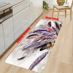 Quick Dry 3D Feather Soft Area Rug Anti Fatigue Kitchen Rug