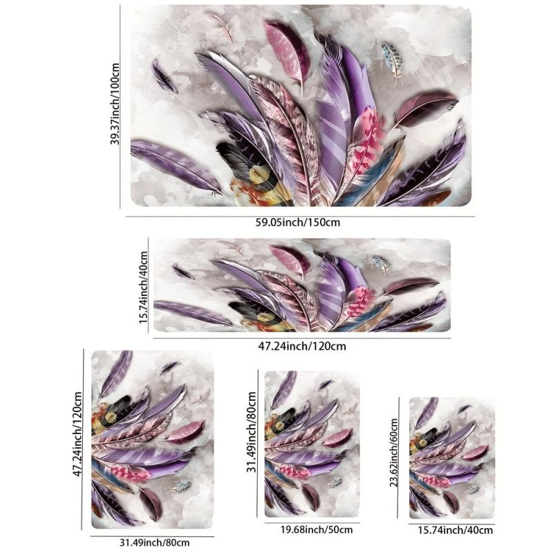 Quick Dry 3D Feather Soft Area Rug Anti Fatigue Kitchen Rug