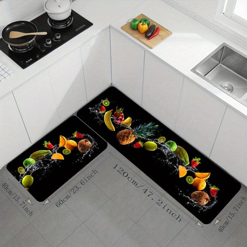 2pc Kitchen Rug Set Comfortable Anti Fatigue Mat Waterproof
