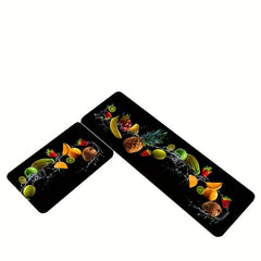 2pc Kitchen Rug Set Comfortable Anti Fatigue Mat Waterproof
