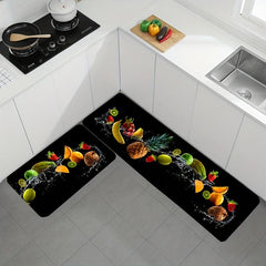 2pc Kitchen Rug Set Comfortable Anti Fatigue Mat Waterproof