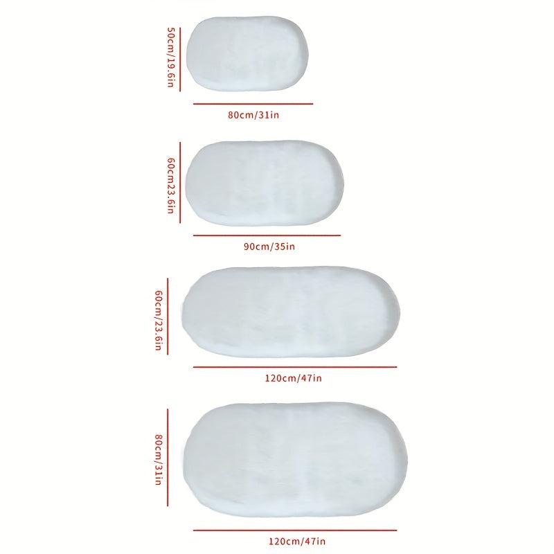 Soft Faux Sheepskin Oval Floor Mat for Living Room Bedroom