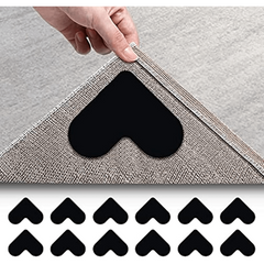 12pcs Non Slip Rug Gripper for Hardwood Floors & Tiles, Washable