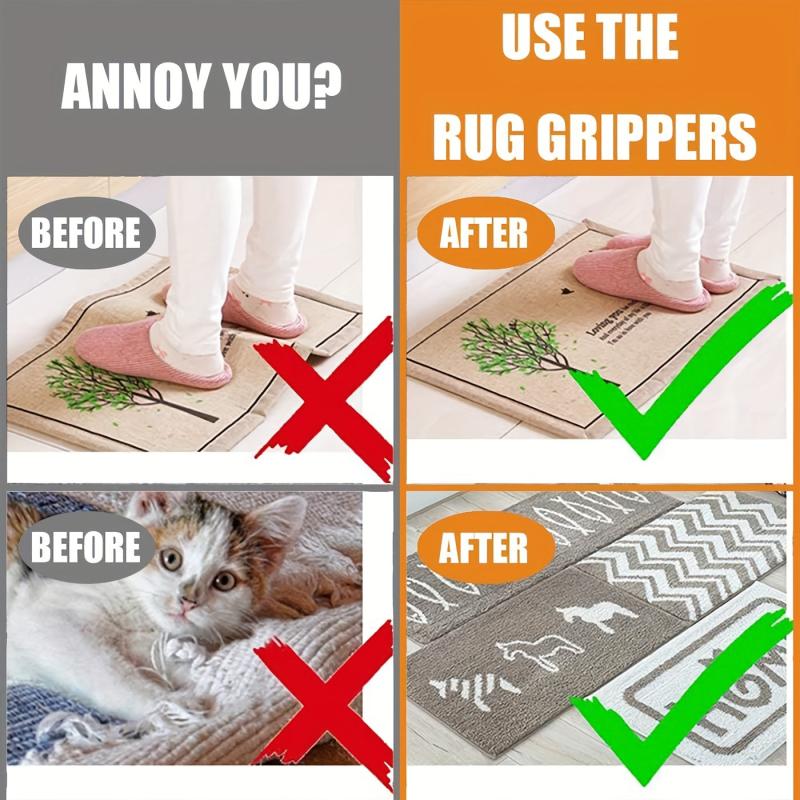 16pcs Non-slip Carpet Stickers for Living Dining Bathroom Rugs