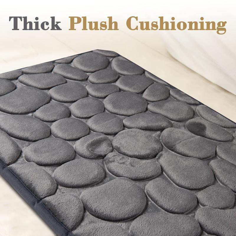 Memory Foam Bath Mat Cobblestone Bathroom Rug Absorbent Bath Rug