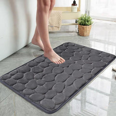 Memory Foam Bath Mat Cobblestone Bathroom Rug Absorbent Bath Rug
