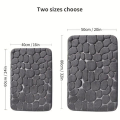 Memory Foam Bath Mat Cobblestone Bathroom Rug Absorbent Bath Rug