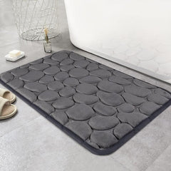 Memory Foam Bath Mat Cobblestone Bathroom Rug Absorbent Bath Rug