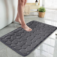 Memory Foam Bath Mat Cobblestone Bathroom Rug Absorbent Bath Rug